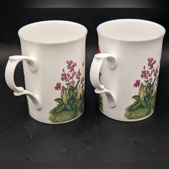 Cardew Designs Bone China Mugs Floral With Wildflowers And Peonies Set Of 2 - Picture 7 of 8